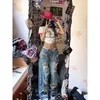 Jeans da donna Deeptown Y2k Jeans larghi strappati Donna Vita bassa Gyaru Pantaloni larghi in denim Daddies Streetwear Grunge Hippie Pantaloni moda coreana 231208