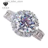 사이드 스톤즈 럭셔리 D 컬러 Moissanite 925 Sterling Silver Platinum 도금 여성 약혼 Fine Jewelry Dinner Gift YQ231209