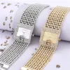 Outros relógios simples quadrado ouro relógios mulheres moda casual liga pulseira senhoras relógios de pulso g diamante escala dial feminino relógio de quartzo 231208