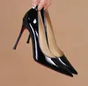 Designer Women High Heel Shoes Red Shiny Bottoms 6cm 8cm 10cm Thin Heels Black Nude Patent Leather Woman Pumps