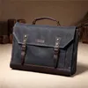 Bortkyror Vaschy Canvas Messenger Bag For Men Vintage Leather Waxed Portfölj 173 tum Laptop Office Bags 231208