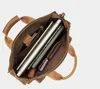 Портфели Ретро дизайнерские сумки для мужчин Натуральная кожа Мужская сумка 14-дюймовый портфель для ноутбука кожаная сумка для мужчин 231208