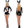 Halloween Easter Bunny Girl Costume Women Rabbit Cosplay Outfit Magician Clothes Sexy Black Dance Party Uniforms339l