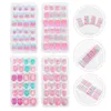 False Nails 4 Boxes/96pcs Cartoon Girls Fake Tip Stickers Applique Plastic Child DIY Manicure Supplies