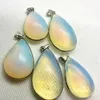 Kolye Kolyeleri Beyaz Opal Taş kolye Kadınlar için Kolye Sevimli Diy Takı Yapımı Aksesuarlar Kristal Su Damla Musluk Vintage Büyük