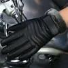 Перчатки с пятью пальцами Зимние мужские теплые перчатки Зимние перчатки из искусственной кожи Варежки Мужские толстые сенсорные экраны Ветрозащитные водонепроницаемые велосипедные мотоциклетные перчатки 231208