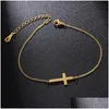 Cavigliere Bracciale cavigliera in acciaio inossidabile per donna Croce moda caviglia gioielli piede catena gamba su regali Consegna goccia Dhgfm