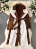 Kobiety Odziew Odziew Płaszcze Sweter Midi Cardigans Autumn Zima Grube ciepłe szalik z kapturem Kurtki luźne koronkowe płaszcze z paskiem w górę odzieży wierzchniej 2024