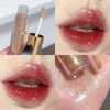 Brillant à lèvres miroir scintillant imperméable hydratant miroitant brillant à lèvres 5 couleurs Nude gelée teinte maquillage rouge à lèvres