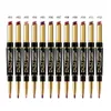 Rouge à lèvres double extrémité mat rouge à lèvres longue durée imperméable à l'eau marque maquillage pour les lèvres cosmétiques rouge foncé lèvres Liner crayon TSLM1 231208