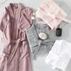 Mannen Nachtkleding Katoen Mannen Zuigen Water Lange Badstof Badjassen Plus Size Kimono Wafel Badjas El Handdoek Kamerjassen vrouwen Spa