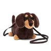 Kvällspåsar Dachshund Dog Bag Versatile Plush Toy Dog Doll Bag Söt Cartoon Doll Crossbody Bag 231208