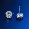 Boucles d'oreilles rondes luxueuses en argent S925, 0,5 ct et 1 ct, diamant Moissanite, Version coréenne, cadeau pour petite amie