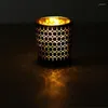 Świecowe uchwyty czarne geometria wzór szklany kubek w kształcie świec decorarion 5.6x6.7 cm Porta Velas