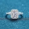 Bague en diamant Moissanite taille radieuse/émeraude, 1,0 ct, 2,0 ct, pour mariage, fiançailles, femmes, Vintage, argent Sterling 925