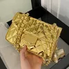 10A 2in1 Parlak Kadınlar Tasarımcı Klasik Flep Bag Yıldız Para Çanta Patentli Deri Altın Metal Donanım 19cm Goldsilver akşam çantaları lüks çapraz vücut omuz eli