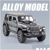 Diecast Model Cars Diecast Model 1/22 Jeeps Wrangler pickup off-road fordon legering bilsimation ljud och lätt metall leksak samling g dh6qf