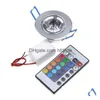 Autres éclairages LED 6PCS Light BBS Lampe 3W RVB 16 couleurs Spot Ac85-265V Ajouter IR Télécommande Plafond Downlight Drop Livraison Lumières H Dhx0Q