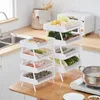 Kitchen Storage Multi-level Shelf Creative Vegetable Transparent Side Dish Rack Pot Drain Basket Sundries