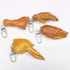 Keychains 1PC Simulation Braised Pork Belly Roasted Chicken Keychain PVC Food Model Kid Toy Women Bag Car Keyring Phone Trinket Wholesale