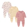 Strampler Baumwolle Baby Mädchen Kleidung 3 Stück Cartoon Geboren Junge Sets Langarm Herbst Footie Overalls Zipper Frühling Bebes 231208