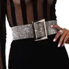 Belts Design Rhinestone Women's Wide Belt Fashion Shiny Diamond Crystal Waistband Female Gold Silver Waist Party286v