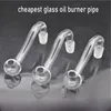 Tuyau de brûleur à mazout en verre de haute qualité le moins cher Pipes à fumer 10mm 14mm 18mm mâle pour Dab Rig eau barboteur Bong adaptateur plié Banger ongles Dabbler outils