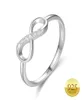 925 Sterling Silver Ring Infinity Forever Love Knot Promise Jubileum CZ Simulerade diamantringar för kvinnor288Q6955995