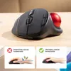 Ratos 2.4GBluetooth Trackball Mouse Recarregável Gaming Mouse para Mac WindowsCreative Profissional CAD Desenho Jogo Ratos 231208