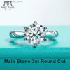 Avec pierres latérales AnuJewel 3ct coupe ronde D couleur Moissanite bague de fiançailles plaqué or 18 carats avec anneaux de mariage Cer bijoux femmes en gros YQ231209