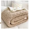 Blankets Swaddling Thick Bed Blanket Double Layer Winter Lamb Fleece Blanket Home Warm Sherpa Soft Sofa Cover Throw born Wrap Kids Bedspread 231208