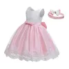 Robes de filles enfant en bas âge bébé dentelle enfants fleur élégante mariage princesse fête Tutu robe enfants anniversaire baptême vêtements formels 231208