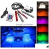 Outra iluminação LED 20 conjuntos 12V flexível estilo de carro Rgb tira luz atmosfera decoração lâmpada interior luzes de néon com controlador dhirh