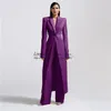 Women's Two Piece Pant's Long Suit 2Pieces JacketPants Slim Fit Short Sets 1 Button High Street Luxury Womens Clothing Pant Set tailleur femm 231208