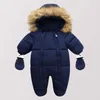 Strampler Winter Baby Jacke plus Samt Mädchen schneesichere Daunen Baumwolle Junge Strampler geborene Kleinkind Overall Kleidung 231208