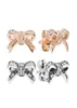 Cute Women Girls Sparkling Bow Stud Earring Authentic 925 Silver Rose Gold Party Jewelry For CZ diamond Gift Earrings with Original Box1573050