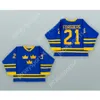 GDSir Custom Blue Peter Forsberg 21 Sweden National Team Hockey Jersey Nouveau Top Ed S-M-L-XL-XXL-3XL-4XL-5XL-6XL