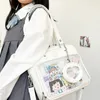 Cosmetic Bags Cases Japanese Harajuku Itabag Girls Transparent Bag with Coin Purse Student Handbags 231208
