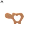 Teethers Toys Let'S Make Baby Wood Teether 10Pcs Animal Modeling Wooden Teether Toys Elm Olive Oil Baby Teething Product 231208