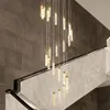 LEDクリスタルシャンデリアスパイラルモダンリビングルームランプ階段照明長いクリスタルシャンデリアホームデコアライトラスターサロン350W