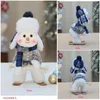 Plush Dolls Christmas toy blue fabric doll cute skiing rocking snowman cute decorations plush toy holiday party house gifts for friendL231114