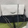 Luxury Pochette Rock Wings Zadig Voltaire bag top quality womens tote diamond Designer baguette Leather purse handbag chain clutch flap Cross body Shou