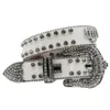 Bb Strass Simon Punk Cintura con strass occidentale Testa Cinture con fibbia a corona Cintura da donna in pelle PU Cinture con fibbia con strass Cintura da cowboy occidentale Cintura moda per jeans