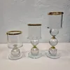 Mum tutucular 3pcs set kristal mum çubuk tutucular sehpa sehpa yaşam ve yemek odası şamdan masa centerpieces mumlar için 231208