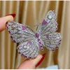OKILY luxueux AAA zircone évidé engageant papillon broches rétro Corsage et élégant Animal broche et broche pour femme 231208
