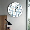 Wall Clocks Blue Boat Anchor Lake Life Modern Clock For Home Office Decoration Living Room Bathroom Decor Needle Hanging Watch