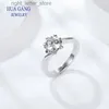 With Side Stones 1ct Moissanite Engagement Rings for Women 925 Sterling Silver Round Moissanite Ring Anniversary Wedding Ring Promise Rings YQ231209