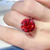 With Side Stones GRA Certified 1-10ct Pigeon Blood Moissanite Ring S925 Sterling Sliver Plated 18k White Gold Wedding Jewelry Rings for Woman YQ231209