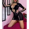 2023 New Women Mesh Hollow Out See Through Beach Erotic Fish Net Transparent Lingerie Costume Ladies Mini Bodycon Dress sexy