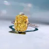 5CT Choucong Jóias de Luxo Anéis de Casamento Real 100% 925 Prata Esterlina Pomba Ovo Corte de Gelo Ouro Moissanite Diamante Eternidade Festa Mulheres Anel de Banda de Noivado Presente